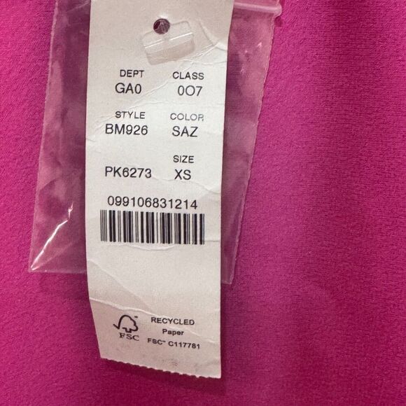J. Crew Satin Top Size XS Pink Winter Garden NEW $89 - Picture 4 of 6